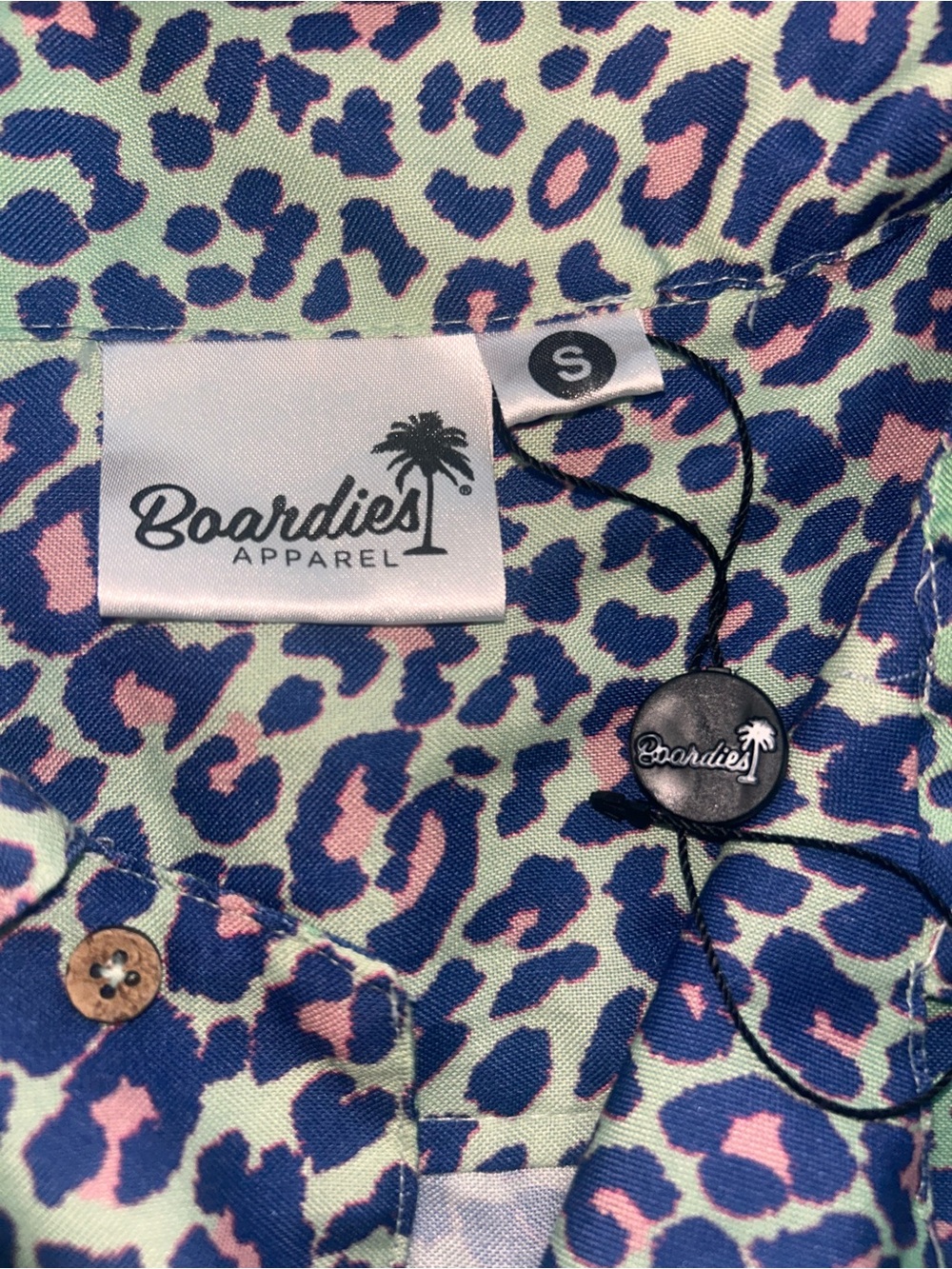 Boardies Apparel Men's Swim Bodysuit in Mint, Navy & Pink Leopard